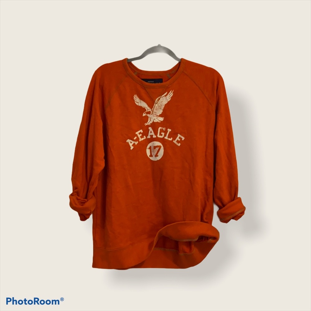 AEO Athletic Fit Crew Neck Graphic Sweatshirt Lg